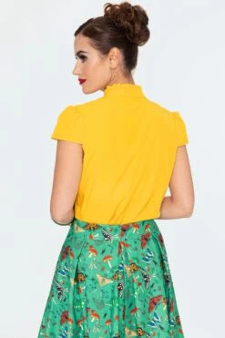 Moth And Mushroom Green Skirt By Voodoo Vixen -MODERN MILLIE Shop SKA4085 GRN 02