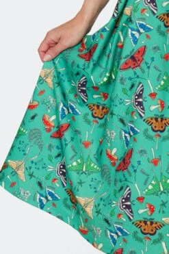 Moth And Mushroom Green Skirt By Voodoo Vixen -MODERN MILLIE Shop SKA4085 GRN 03