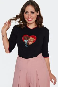 Puppy Love Sweater In Black By Voodoo Vixen -MODERN MILLIE Shop SWA7151 BLK 01