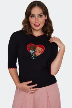 Puppy Love Sweater In Black By Voodoo Vixen -MODERN MILLIE Shop SWA7151 BLK 05
