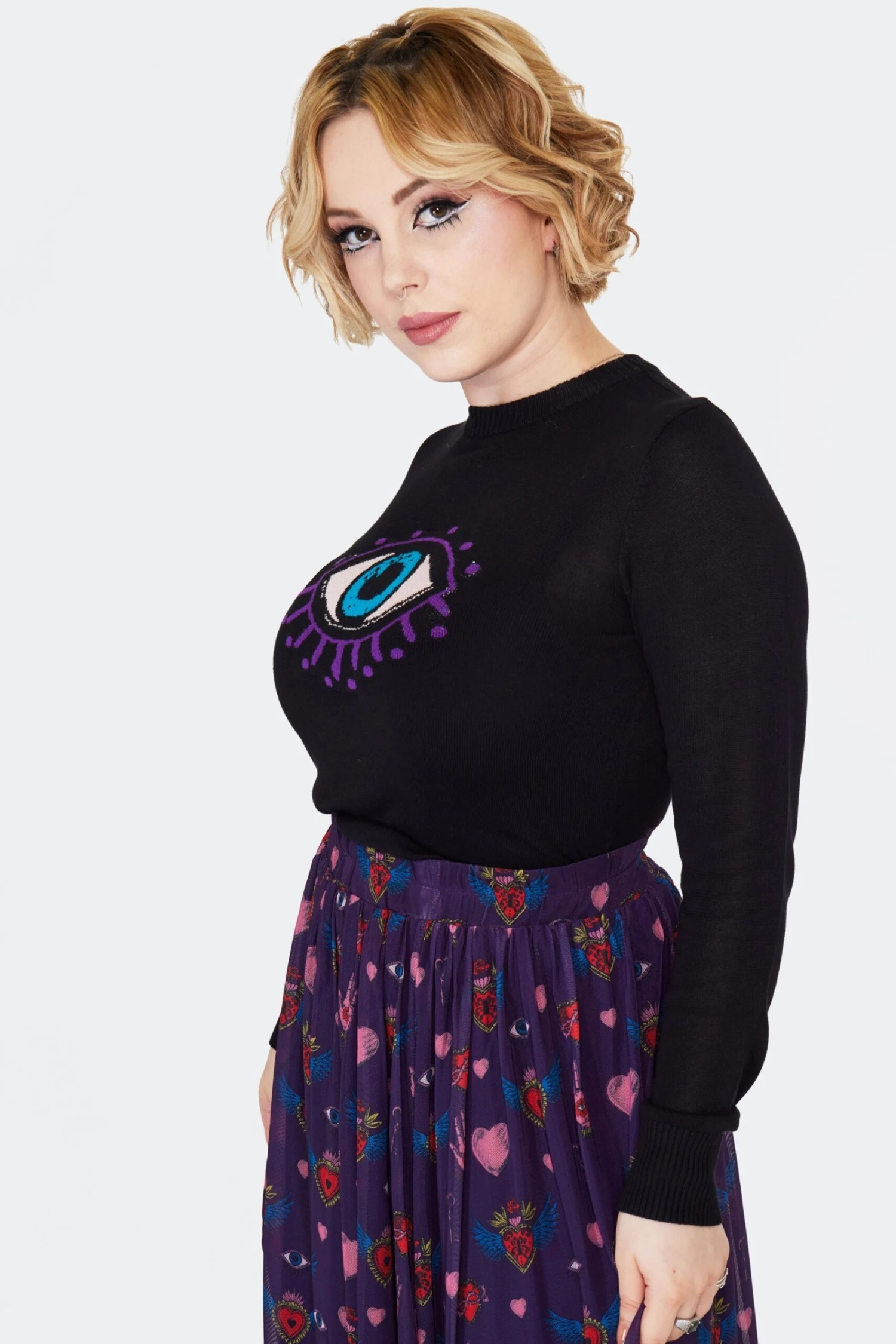 All Seeing Eye Fitted Sweater by Jawbreaker All Seeing Eye Fitted Sweater By Jawbreaker -MODERN MILLIE Shop SWA7171 BLK 05 scaled