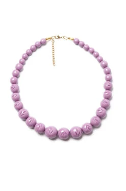 Heather Heavy Carve Beaded Necklace By Splendette