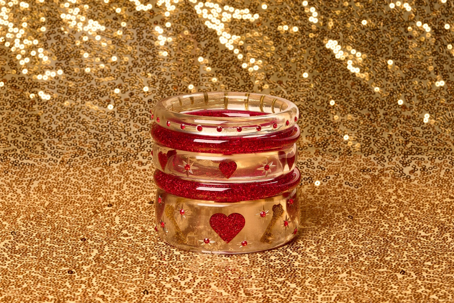 Clear Key to My Heart Narrow Bangle Bracelet by Splendette Clear Key To My Heart Narrow Bangle Bracelet By Splendette -MODERN MILLIE Shop SplendetteHeartjewelleryValentinesClearBangleStackonGoldwithRedGlitter ffc79faf 61b0 4d7d 81e7 6fbfdc3db2eb