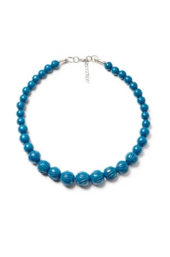 Peacock Heavy Carve Beaded Necklace By Splendette