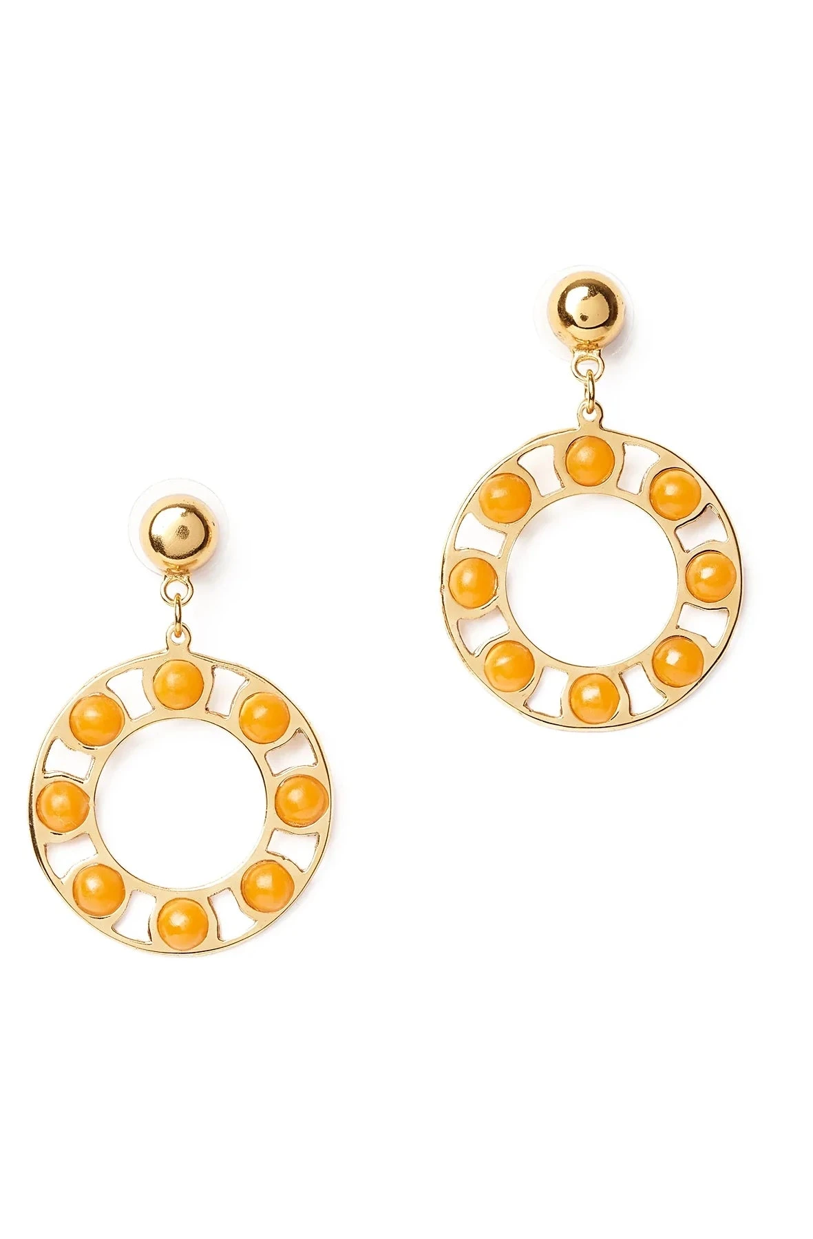 Fiery Drop Hoop Earrings by Splendette Fiery Drop Hoop Earrings By Splendette -MODERN MILLIE Shop Splendette 1960s jewellery Fiery Drop Hoop Earrings