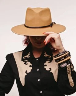 Wide Rebel Black Bangle By Splendette -MODERN MILLIE Shop Splendette Western Jewellery Black Model 6 Crop 21590d6a 802d 4dae b9b0 5e8d01be7795