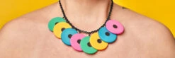 Multicolored Matte Disc Necklace By Splendette -MODERN MILLIE Shop YELLOWBGNECKLACEBlackChainLowRes