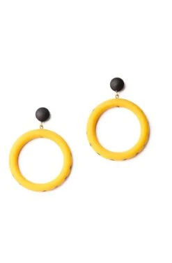 Large Pineapple Matte Hoop Earrings By Splendette