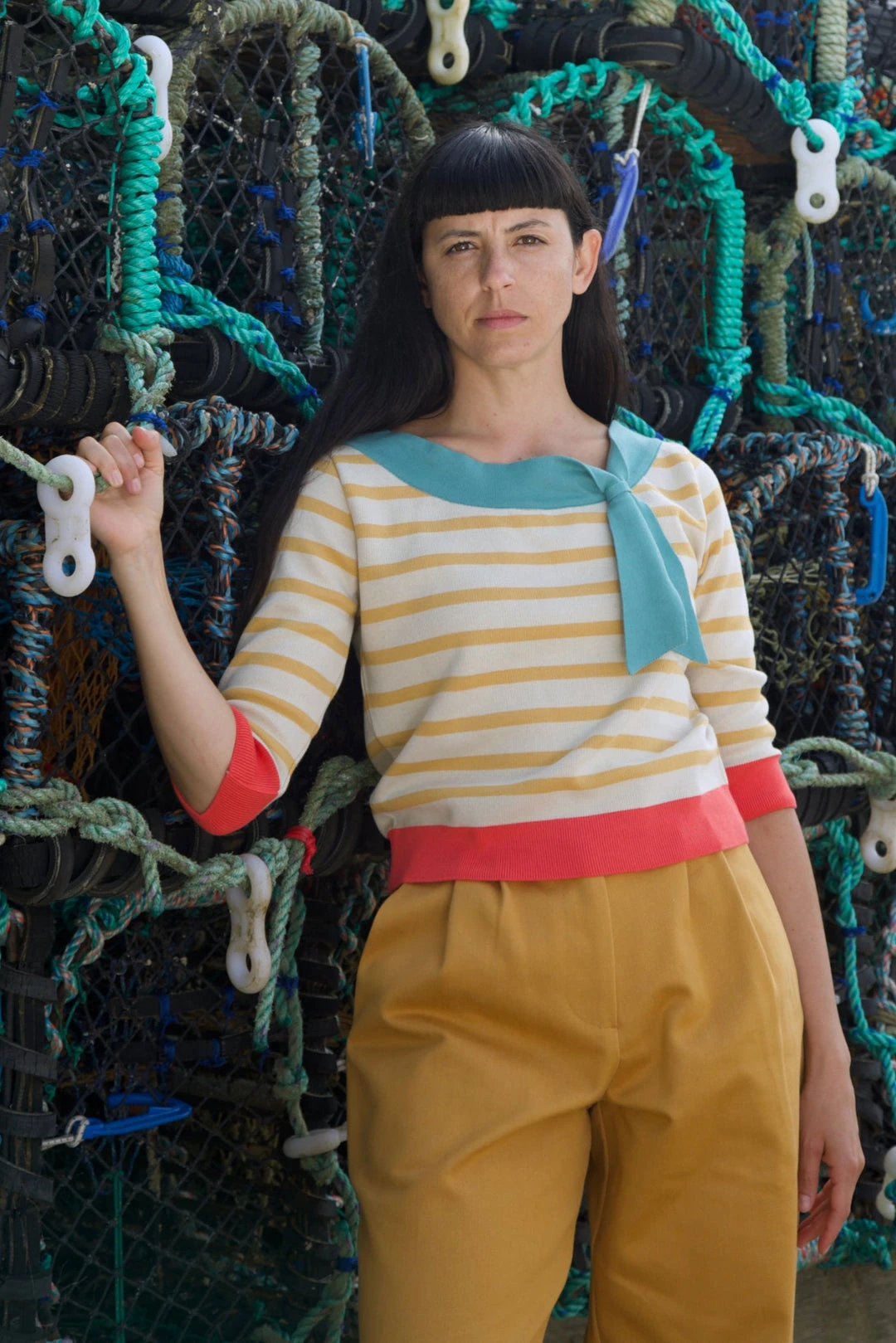 Amelie Gold Stripe Sweater by Palava Amelie Gold Stripe Sweater By Palava -MODERN MILLIE Shop amelie goldenstripe website 1