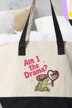 Am I The Drama? Canvas Zipper Tote Bag -MODERN MILLIE Shop b592826add177a3c5214c7f614d7dfad80ceef927f86dec5dee4ca42125b6da1