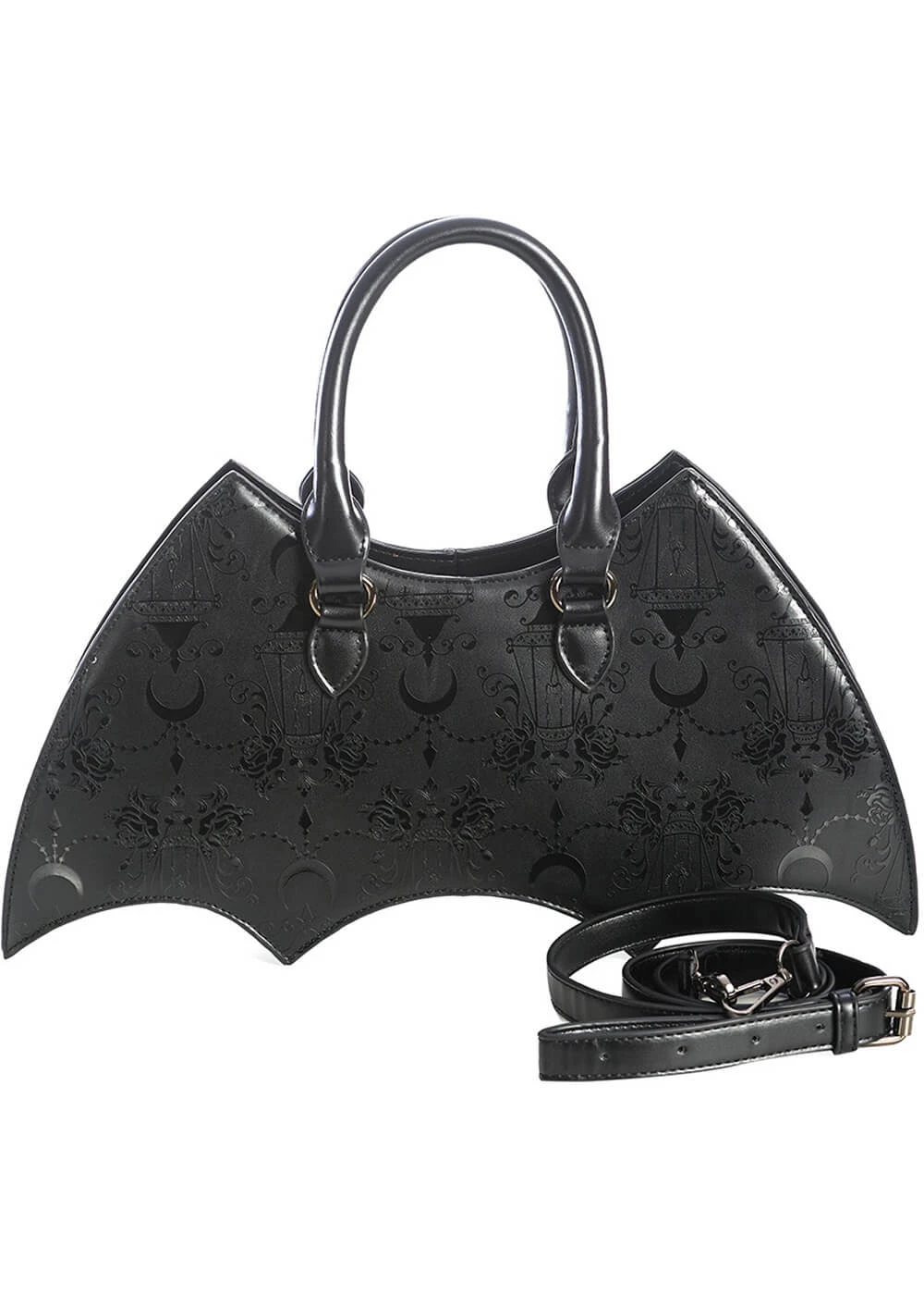 Obscure Chandelier Bat Handbag in Black by Banned Obscure Chandelier Bat Handbag In Black By Banned -MODERN MILLIE Shop banned BG34381 obscure chandelier bag blk 2