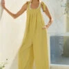 Checkered Jacquard Wide Leg Jumpsuit In Yellow -MODERN MILLIE Shop bdf48d4976ab83984b04b042d26dce5159b3b4a75627c58bb11c2abdbfb119c8