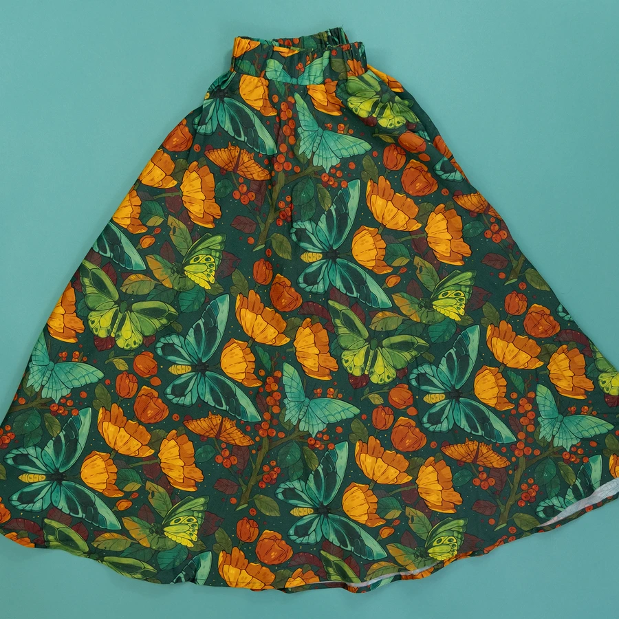 Emerald Dream Midi Skirt by Morning Witch Emerald Dream Midi Skirt By Morning Witch -MODERN MILLIE Shop birdwingmidi 2