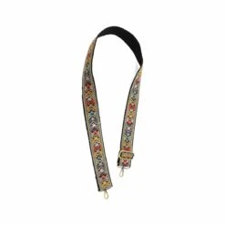 Spring Embroidered 2" Guitar Straps For Handbags In Multiple Patterns! -MODERN MILLIE Shop black metallic