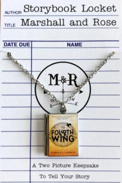 Fourth Wing Book Locket Necklace By Marshall And Rose