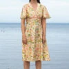 Cream Coral Reef Rita Dress By Palava X Natural History Museum -MODERN MILLIE Shop coral rita 2