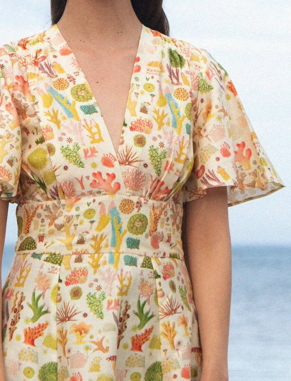 Cream Coral Reef Rita Dress by Palava X Natural History Museum Cream Coral Reef Rita Dress By Palava X Natural History Museum -MODERN MILLIE Shop coral rita 4