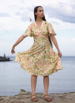 Cream Coral Reef Rita Dress By Palava X Natural History Museum 4 Cream Coral Reef Rita Dress By Palava X Natural History Museum -MODERN MILLIE Shop coral rita 5