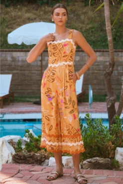 Ric-Rac Cropped Wide Leg Jumpsuit In Tangerine -MODERN MILLIE Shop d62ecf46c4c51837fff1a5b0c0705a3ace027f42dcfe0cf870819eb4f9e5bc3c