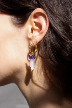 Purple Baby Got Bok! Choy Hoop Earrings By Peter And June