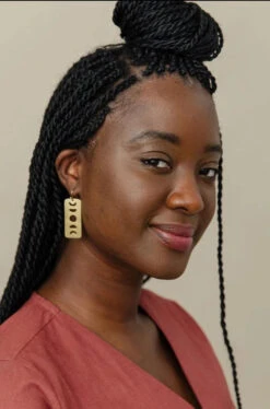 Moon Phase Gold Earrings By Mata Traders