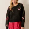Black Long Sleeve Floral Sweater -MODERN MILLIE Shop e44780de045bc8e886a6d607071df5577d93e7879042fafafbcea1a6a45e47d8