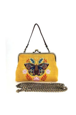 Yellow Moon Moth Kiss Lock Bag