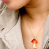 Shroom Boom Necklace In Red By Peter And June