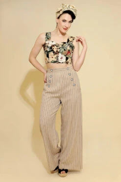 Beige Caspian Wide Leg Pants By Hell Bunny 4 Beige Caspian Wide Leg Pants By Hell Bunny -MODERN MILLIE Shop h50310 caspian swing trousers beige 04 large 1 1 ce28efef 86cb 4153 9a13 5d9ecc8d8ae2