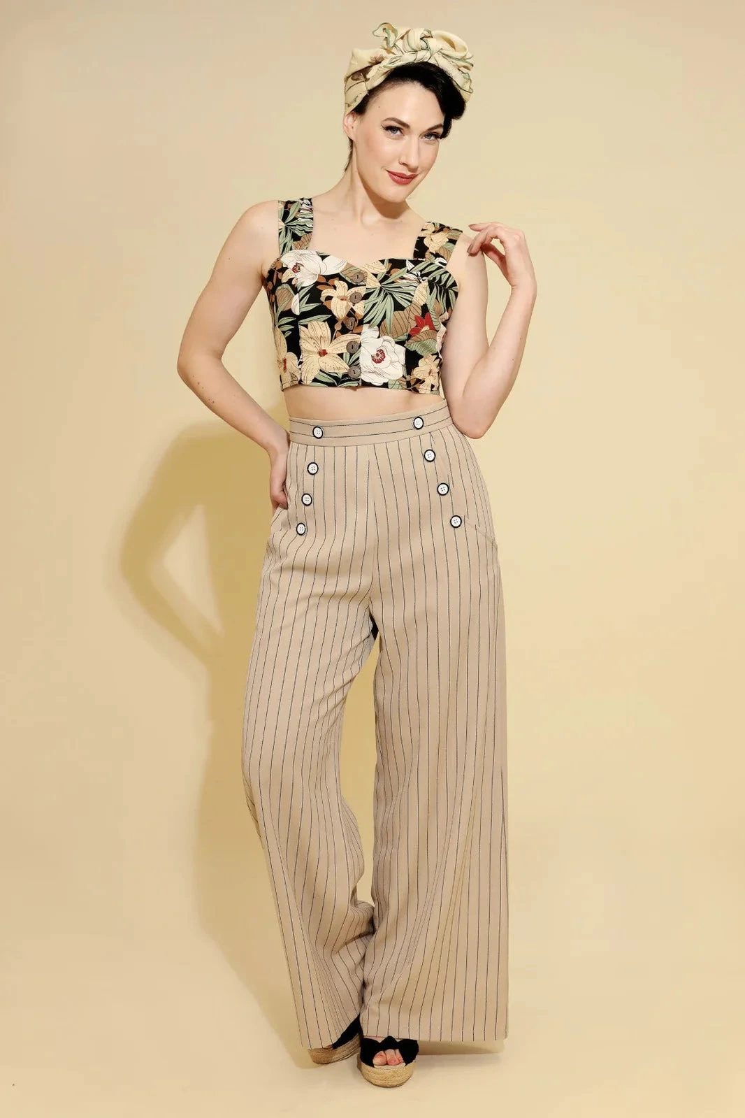 Beige Caspian Wide Leg Pants by Hell Bunny Beige Caspian Wide Leg Pants By Hell Bunny -MODERN MILLIE Shop h50310 caspian swing trousers beige 04 large 1 1 ce28efef 86cb 4153 9a13 5d9ecc8d8ae2