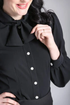 Black Mia Blouse By Hell Bunny -MODERN MILLIE Shop h60272 mia blouse blk 021 large bf2d8867 51c7 47de ba6a 2ba955050532