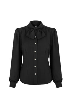 Black Mia Blouse By Hell Bunny -MODERN MILLIE Shop h60272 mia blouse blk 011 web
