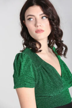 Emerald Lurex Loco-Motion Top By Hell Bunny 6 Emerald Lurex Loco-Motion Top By Hell Bunny -MODERN MILLIE Shop h60284 loco motion top grn 002 large 906878f1 b310 402e 8598 bc23adea6385