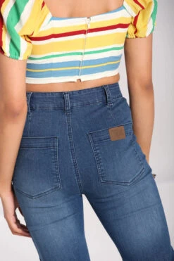 Janis Flare Jeans By Hell Bunny -MODERN MILLIE Shop hlb50239 janis jeans blu 04 f4255530 1e6b 424b b188 4df20d3aca61