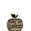 Teacher Apple Enamel Pin In Black Or Red