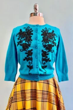 Teal Beaded Angelina Cardigan By Kissing Charlie -MODERN MILLIE Shop image 0465a747 eb14 4d63 b7e8 dc01c482c9b9