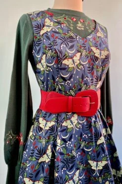 Green Nocturnal Moth V-Neck Dress By Eva Rose -MODERN MILLIE Shop image 201459d3 d03a 405d 911a e6b8a842d195