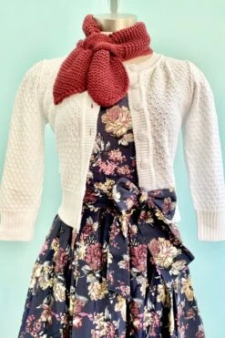 Ivory Puff Sleeve Cropped Cardigan