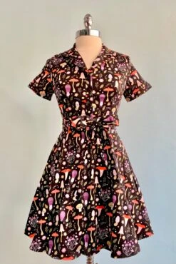 Mushroom Mini Shirtwaist Dress By Eva Rose