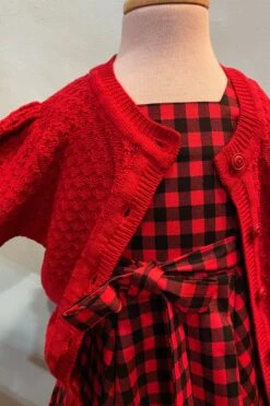Kids Red Puff Sleeve Cardigan -MODERN MILLIE Shop image 82b00a58 37f2 4a7f 850f caba15fcc111