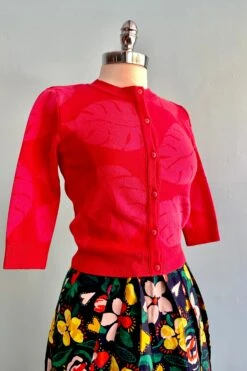Red Monstera Terrace Jacquard Vera Cardigan By Palava -MODERN MILLIE Shop image 8d18035d c224 481b b657 a62aad78d95f