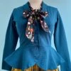Teal Diva Jacket By Heart Of Haute