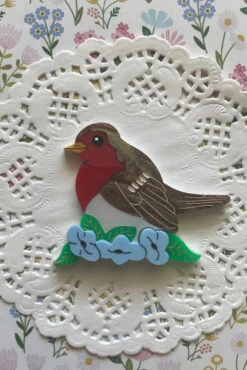 Red Breasted Robin Brooch By Daisy Jean