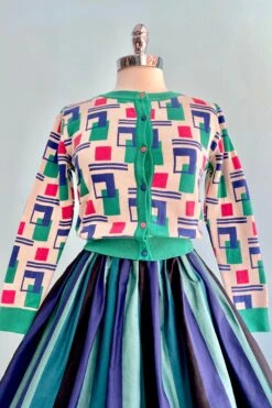 Mexico City Spring Green Jacquard Vera Cardigan By Palava