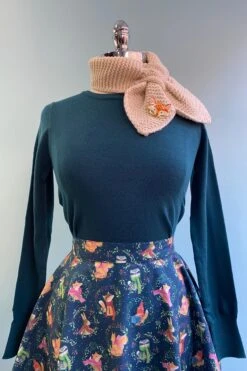 Peacock Long Sleeve Knit Pullover Sweater