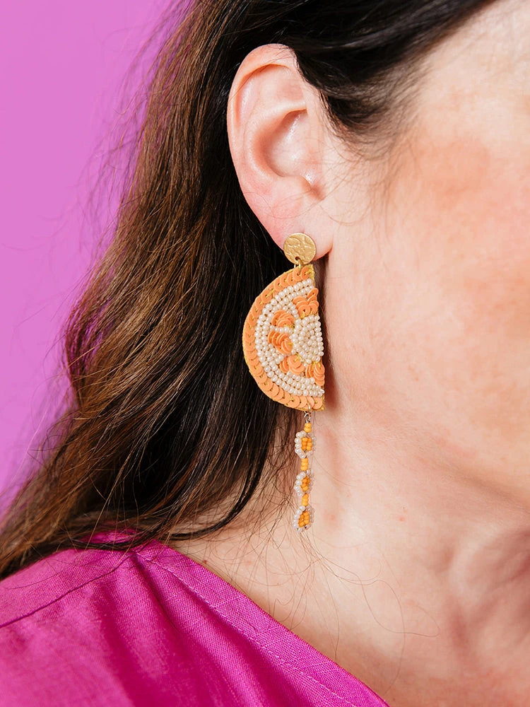 Orange Slice Seed Bead and Sequin Earrings by Mata Traders Orange Slice Seed Bead And Sequin Earrings By Mata Traders -MODERN MILLIE Shop imgFetch 11 388b32c4 af4e 4064 9a7a cd8129e5eeea