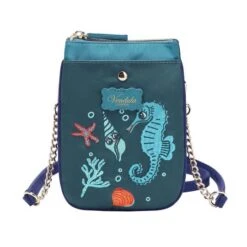 Seashell Motif Easy Going Phone Pouch Bag By Vendula London -MODERN MILLIE Shop k41962664 easy going phone pouch seashell motif front