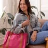 Toni Canvas Tote Bag In Multiple Colors 1 Toni Canvas Tote Bag In Multiple Colors -MODERN MILLIE Shop l8215 12