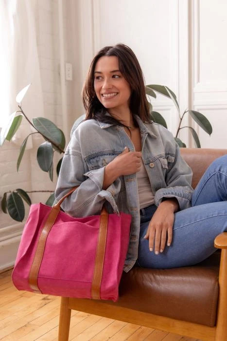 Toni Canvas Tote Bag in Multiple Colors Toni Canvas Tote Bag In Multiple Colors -MODERN MILLIE Shop l8215 12