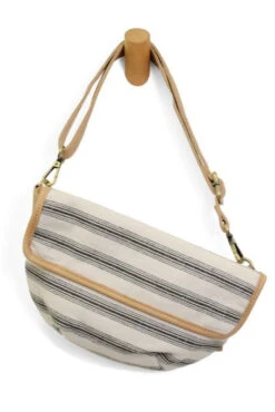 Pencil Stripe Canvas Sling Bag In Multiple Colors